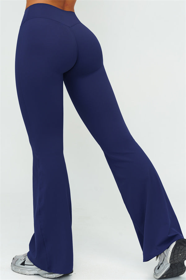 The Lushness Long Sleeve Crop Top Flared Leggings 2-Piece Set