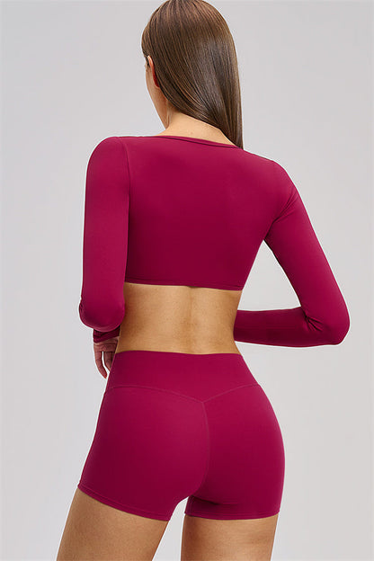 The Zestful Long Sleeve Crop Top