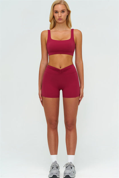 The Lushness V-Back Sports Bra Shorts 2-Piece Set
