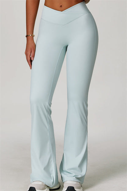 The Lavish Long Sleeve Cut-out Crop Top Flared Leggings 2-Piece Set