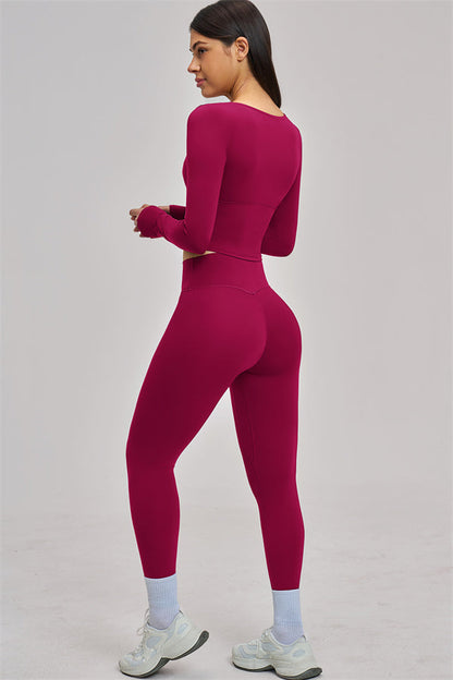 The Swoon Long Sleeve Crop top Leggings 2-Piece Set