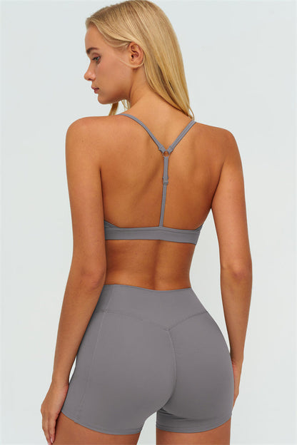 The Lushness Y-Back Sports Bra Shorts 2-Piece Set