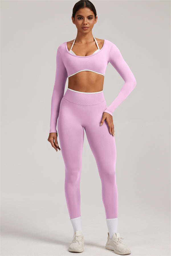 The Elevate Long Sleeve Crop top Leggings 2-Piece Set