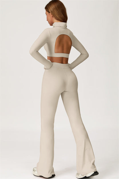 The Axis Crop Top Flared Leggings 2-Piece Set