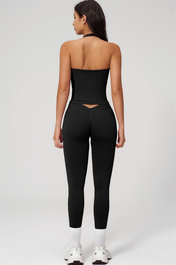 The Empower Halter Crop Top Leggings 2-Piece Set