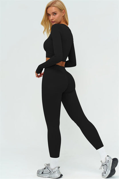 The Lushness Long Sleeve Crop top Leggings 2-Piece Set
