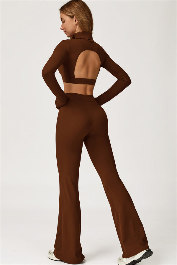 The Axis Crop Top Flared Leggings 2-Piece Set