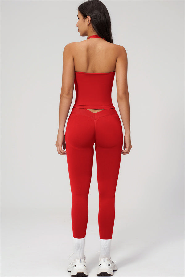 The Empower Halter Crop Top Leggings 2-Piece Set
