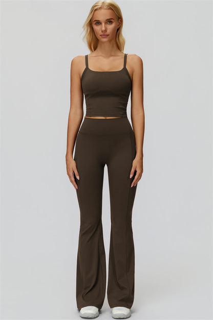 The Fyra Crop Tank Flared Leggings 2-Piece Set