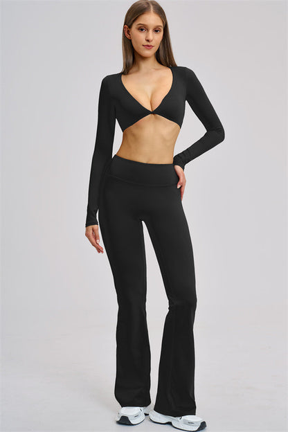 The Zestful Long Sleeve Crop Top