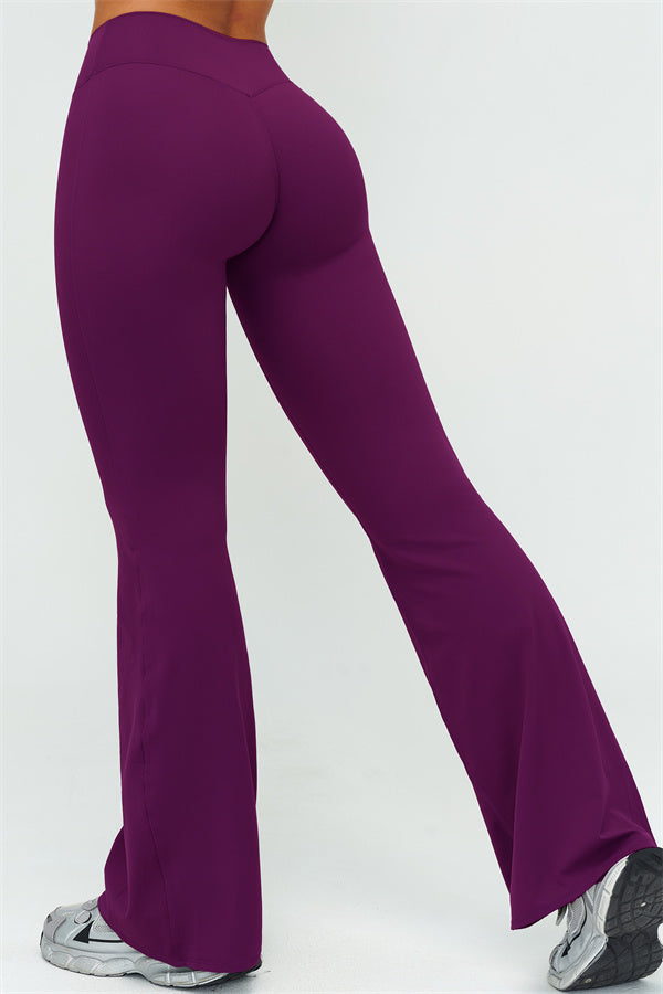 The Lushness Long Sleeve Crop Top Flared Leggings 2-Piece Set