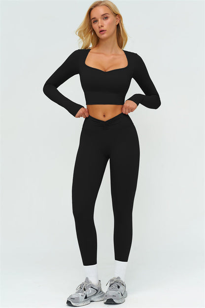 The Lushness Long Sleeve Crop top Leggings 2-Piece Set