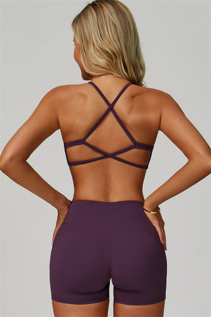 The Bold Cross Back Sports Bra Shorts 2-Piece Set