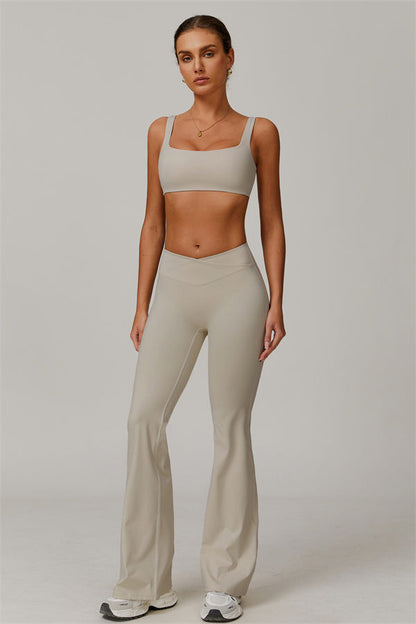 The Halo Sports Bra Flared Leggings 2-Piece Set