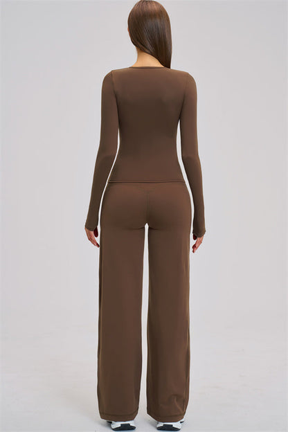 The Dynamic Long Sleeve T-shirt Straight Leg Pants 2-Piece Set