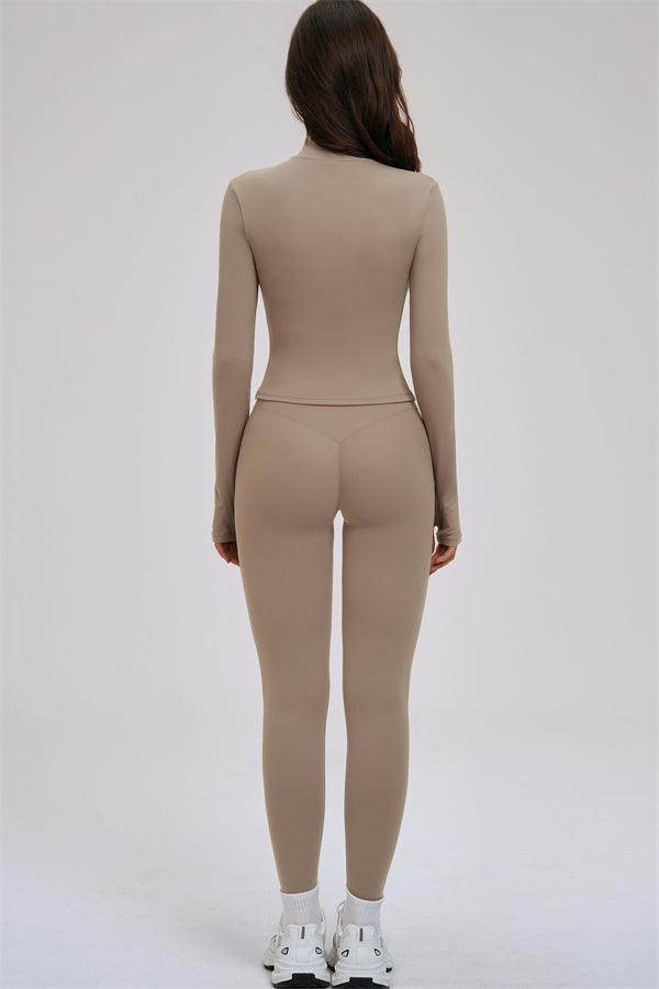 The Kinetic Zip Jacket Cross Back Sports Bra Leggings 3-Piece Set