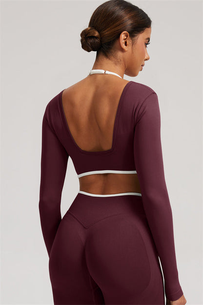 The Elevate Long Sleeve Crop top Shorts 2-Piece Set
