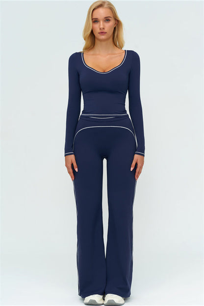 The Amara Long Sleeve T-shirt Flared Leggings 2-Piece Set