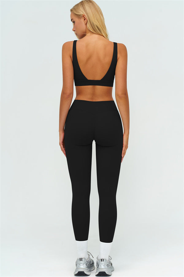 The Lushness V-Back Sports Bra Leggings 2-Piece Set