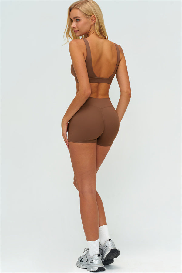 The Lushness V-Back Sports Bra Shorts 2-Piece Set