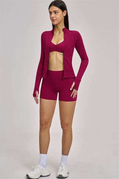 The Swoon Jacket Sports Bra Shorts 3-Piece Set
