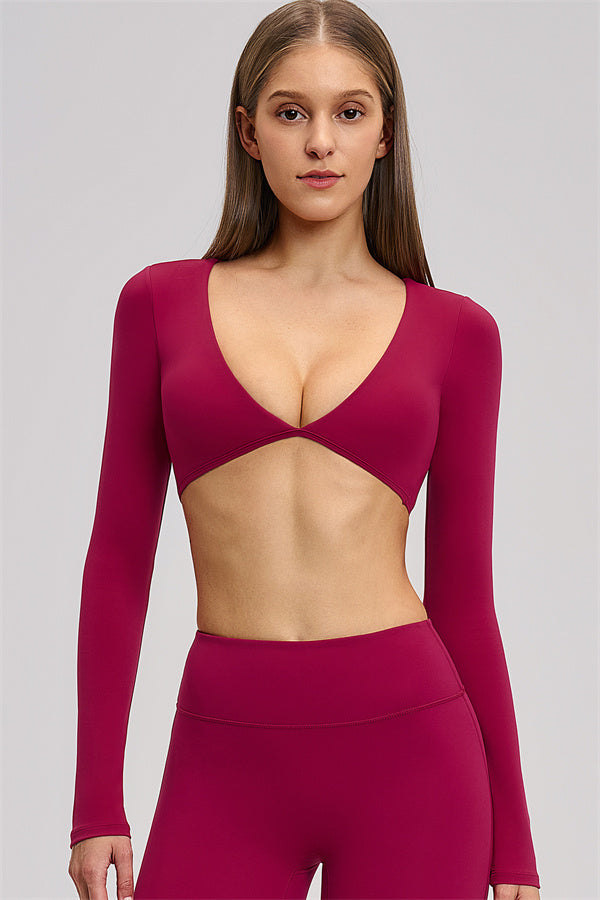 The Zestful Long Sleeve Crop Top