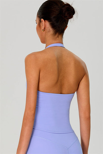 The Solid Halter Tank Top Leggings 2-Piece Set