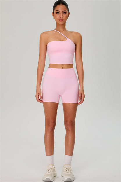 The Jewel One-Shoulder Crop Top Shorts 2-Piece Set