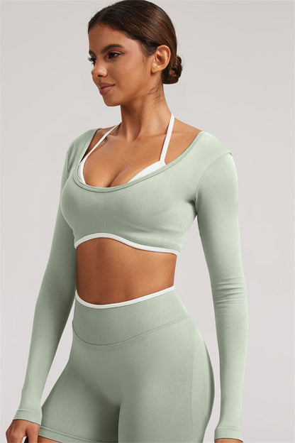 The Elevate New Long Sleeve Crop top Leggings 2-Piece Set