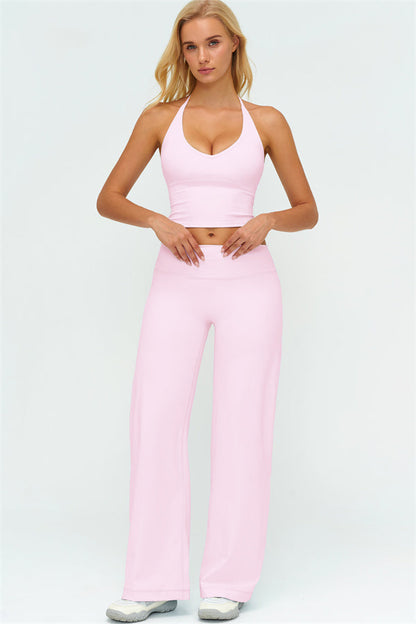 The Twirl Halter Tank Top New Straight Leg Pants 2-Piece Set