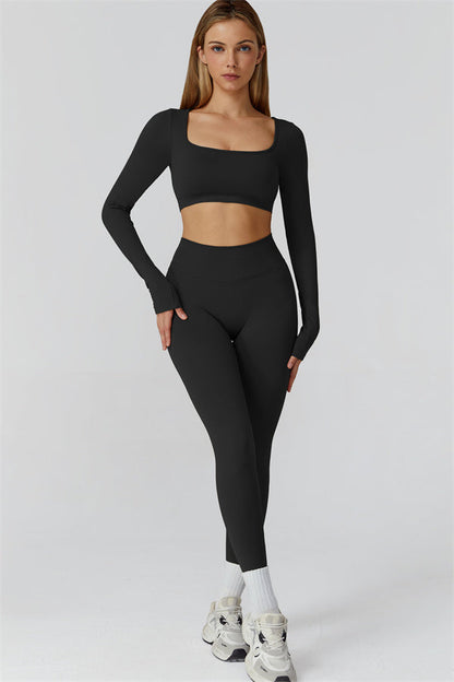 The Reign Long Sleeve Crop Top Leggings 2-Piece Set