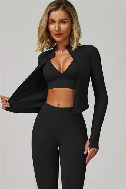 The Empower Jacket Sports Bra Leggings 3-Piece Set