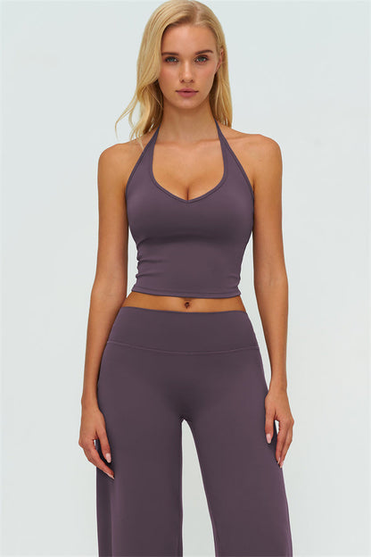 The Twirl Halter Tank Top New Straight Leg Pants 2-Piece Set