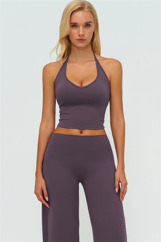 The Twirl Halter Tank Top New Straight Leg Pants 2-Piece Set
