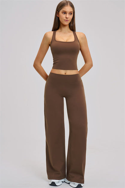 The Dynamic Crop Top Straight Leg Pants 2-Piece Set