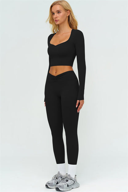 The Lushness Long Sleeve Crop top Leggings 2-Piece Set