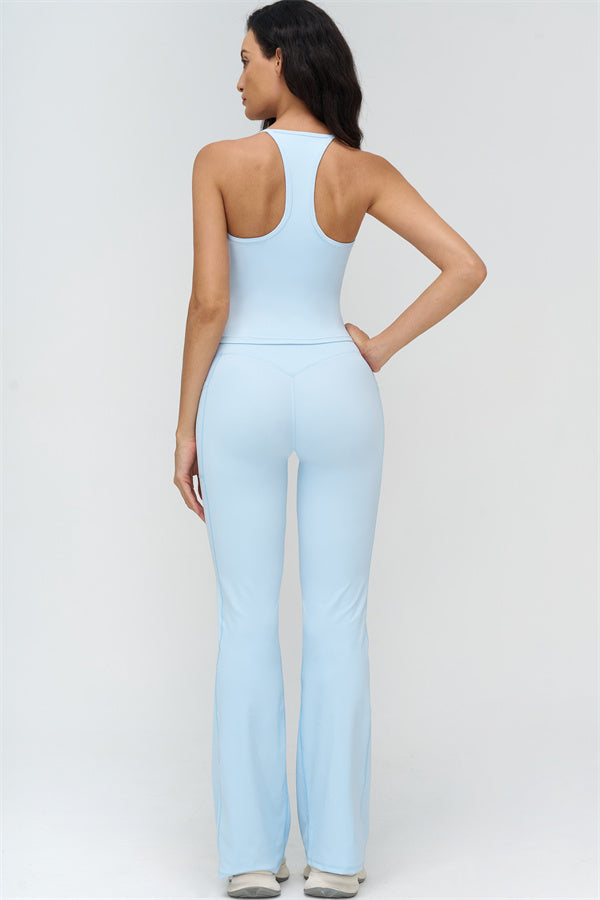 The BoldFit Crop Top Flared Leggings 2-Piece Set