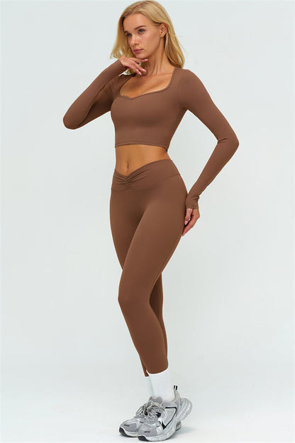 The Lushness Long Sleeve Crop top Leggings 2-Piece Set