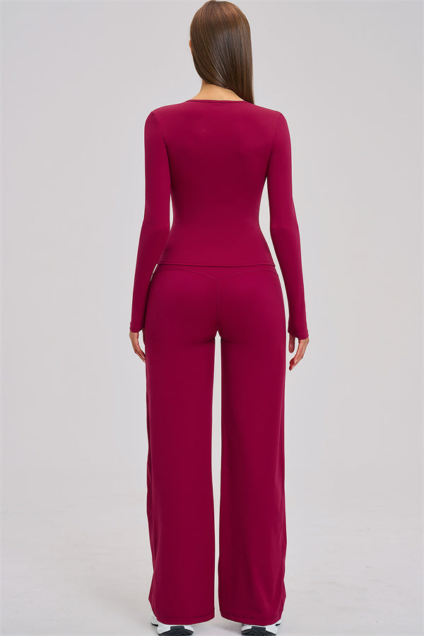 The Dynamic Long Sleeve T-shirt Straight Leg Pants 2-Piece Set