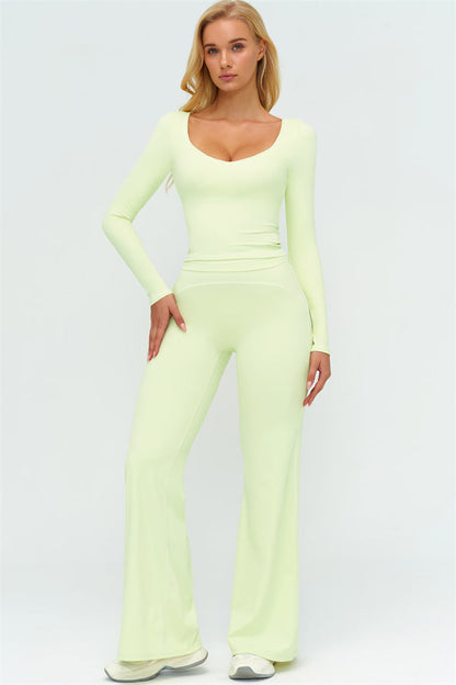 The Amara Long Sleeve T-shirt Flared Leggings 2-Piece Set