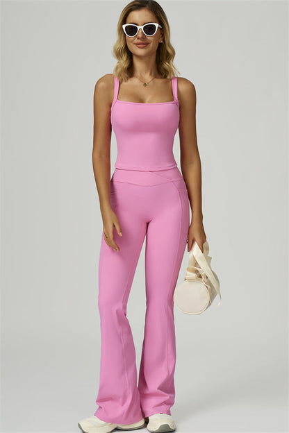 The Flourish Crop Tank Flared Leggings 2-Piece Set