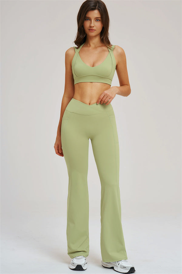 The Sizzle Sports Bra Flared Leggings 2-Piece Set