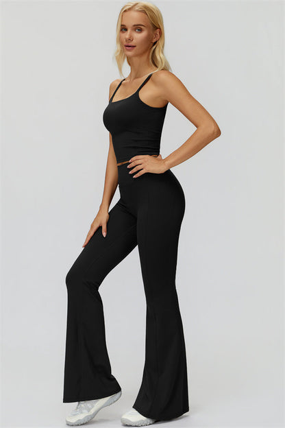 The Fyra Crop Tank Flared Leggings 2-Piece Set