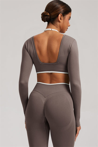 The Elevate New Long Sleeve Crop top Leggings 2-Piece Set