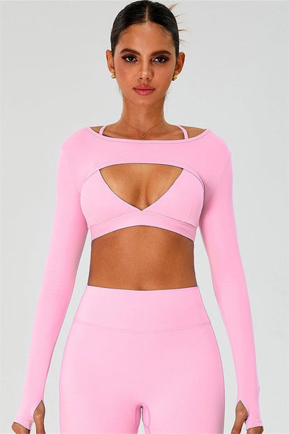 The Ember Sports Bra Crop Top Shorts 3-Piece Set