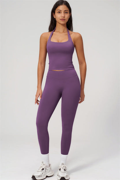 The Empower Halter Crop Top Leggings 2-Piece Set