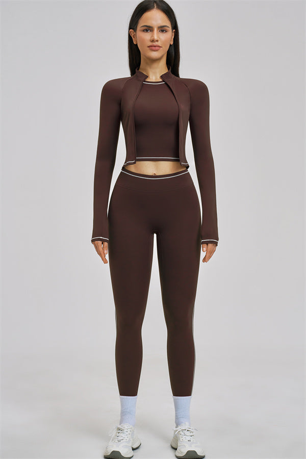 The Unbound Jacket Crop Top Leggings 3-Piece Set