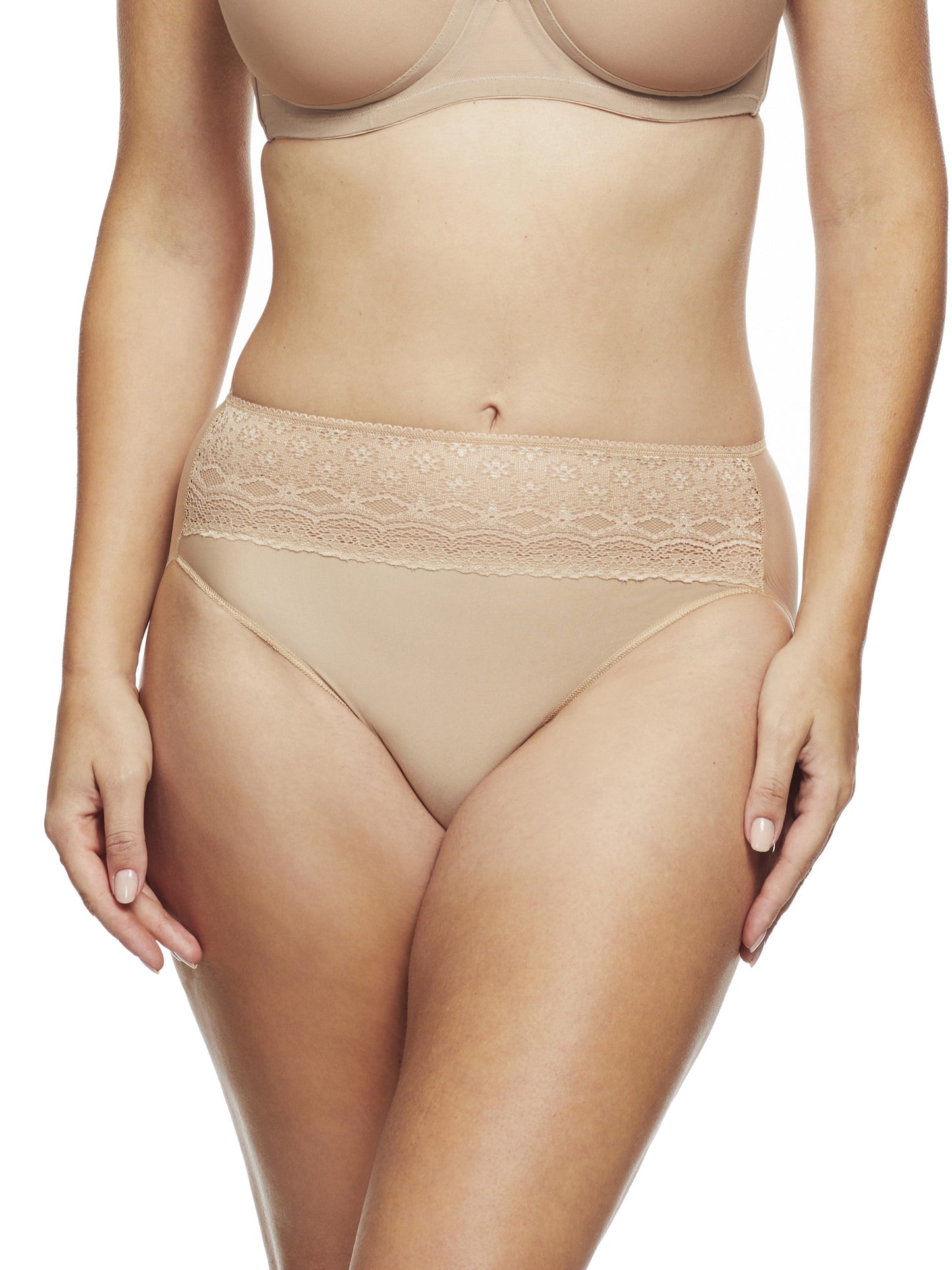 Lace Trim High-Cut Brief