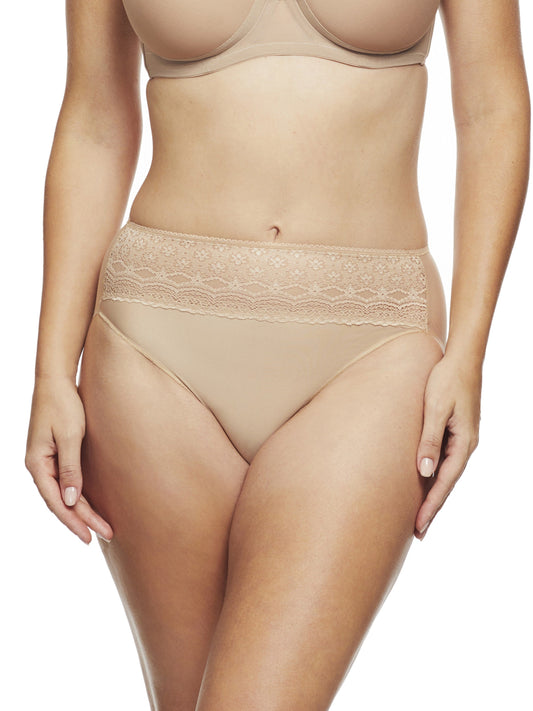 Lace Trim High-Cut Brief