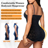 V-Neck Lace Shapewear Bodysuit for Women – Adjustable Straps, Tummy Control & Butt Lifter